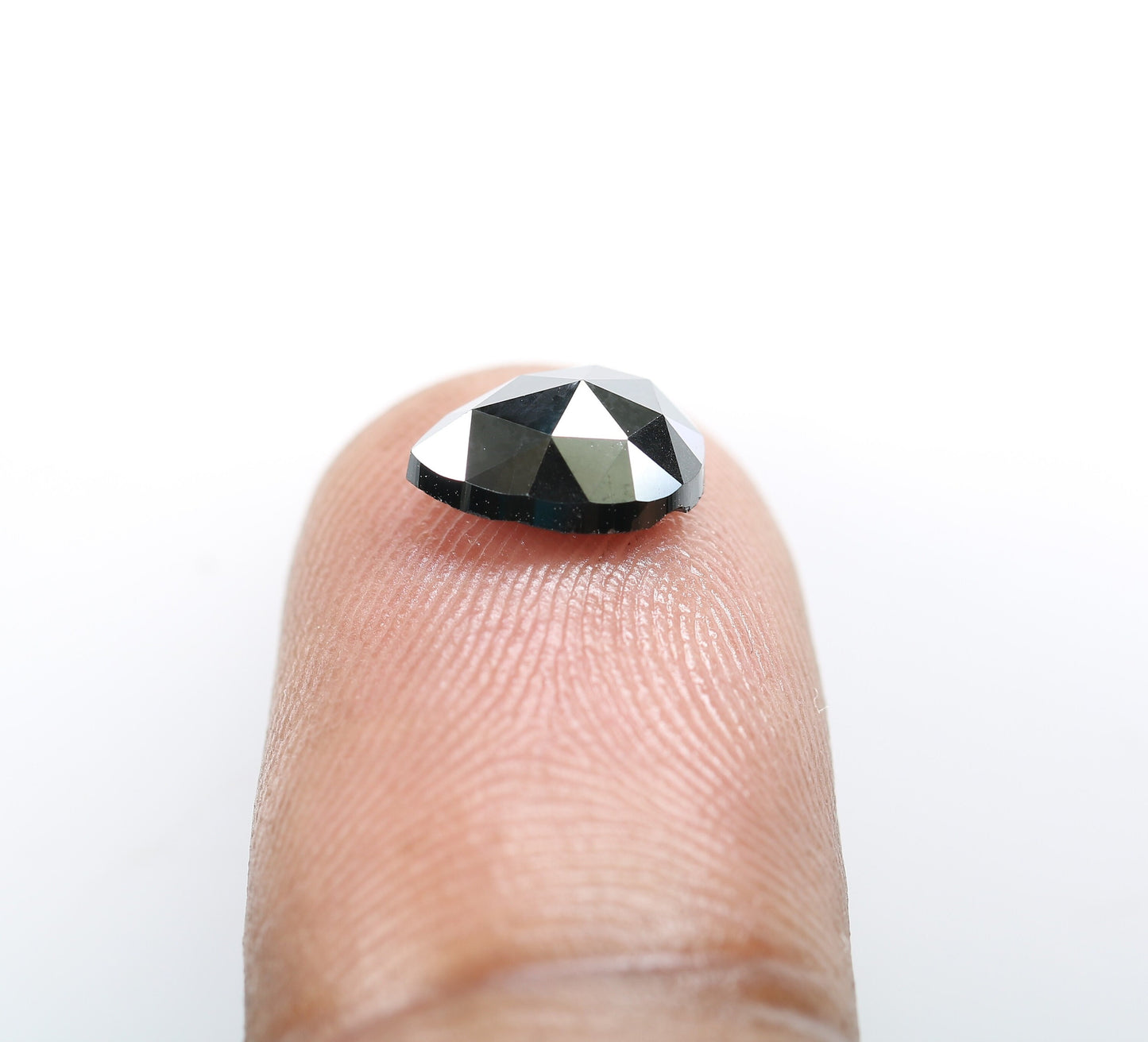1.75 CT Natural Pear Shape Rustic Black Diamond | Loose Polished Salt and Pepper Gem for Custom Gold Ring | Ethical Engagement Jewelry Piece