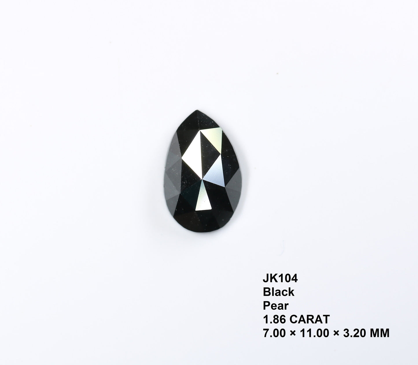 1.86 CT 7MM Fancy Black Pear Shape Diamond | Polished Loose Salt and Pepper Gem for Custom Designer Jewelry | Perfect for Rings, Necklaces