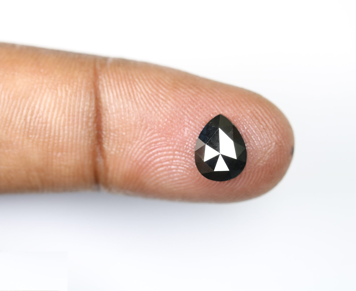1.75 CT Natural Pear Shape Rustic Black Diamond | Loose Polished Salt and Pepper Gem for Custom Gold Ring | Ethical Engagement Jewelry Piece