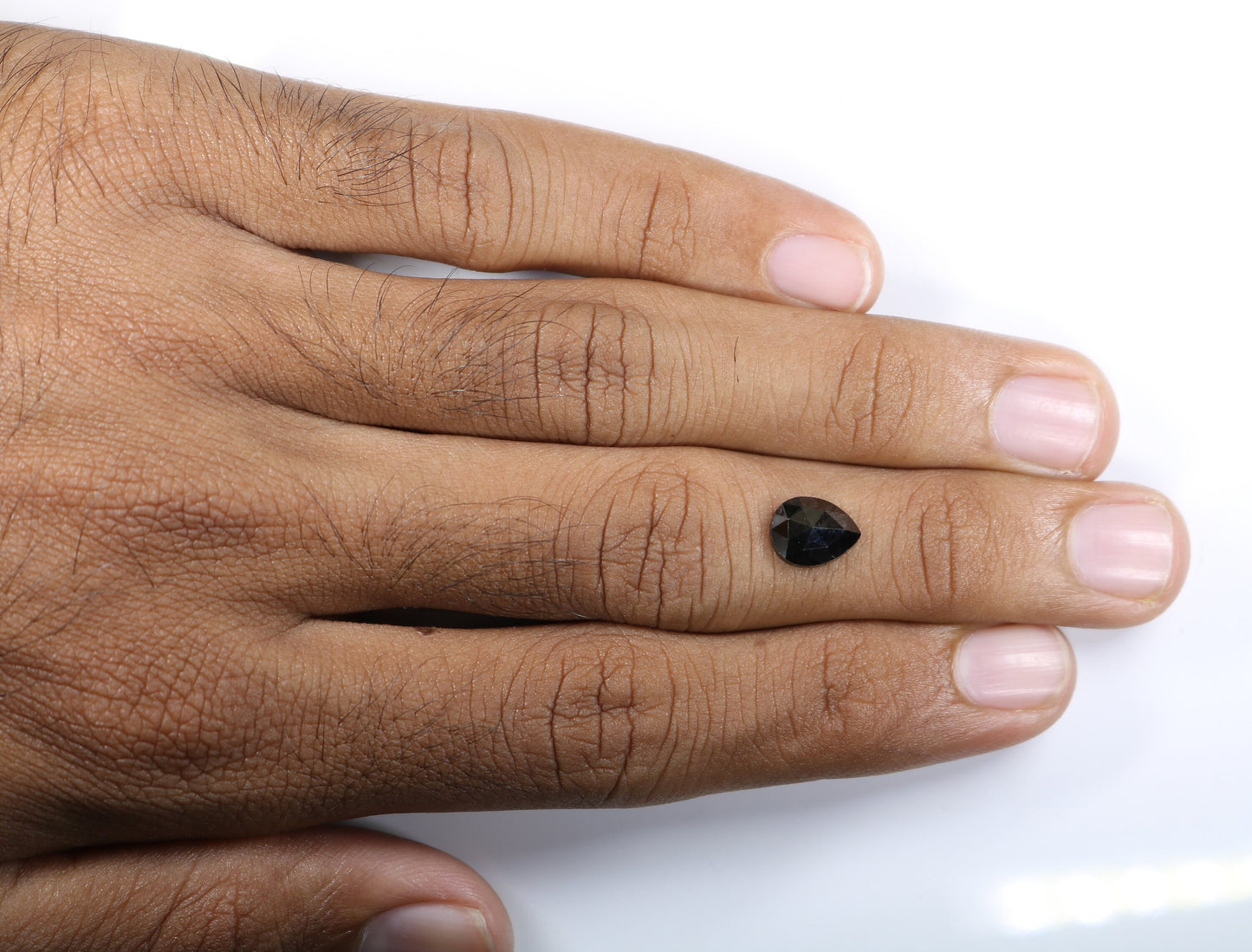 1.75 CT Natural Pear Shape Rustic Black Diamond | Loose Polished Salt and Pepper Gem for Custom Gold Ring | Ethical Engagement Jewelry Piece