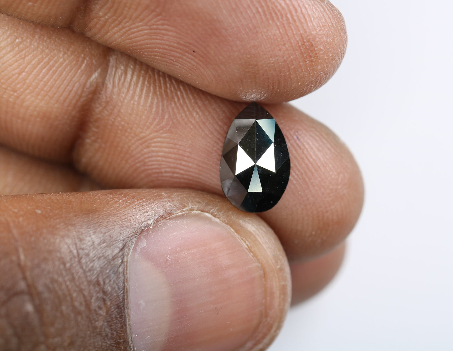 1.86 CT 7MM Fancy Black Pear Shape Diamond | Polished Loose Salt and Pepper Gem for Custom Designer Jewelry | Perfect for Rings, Necklaces