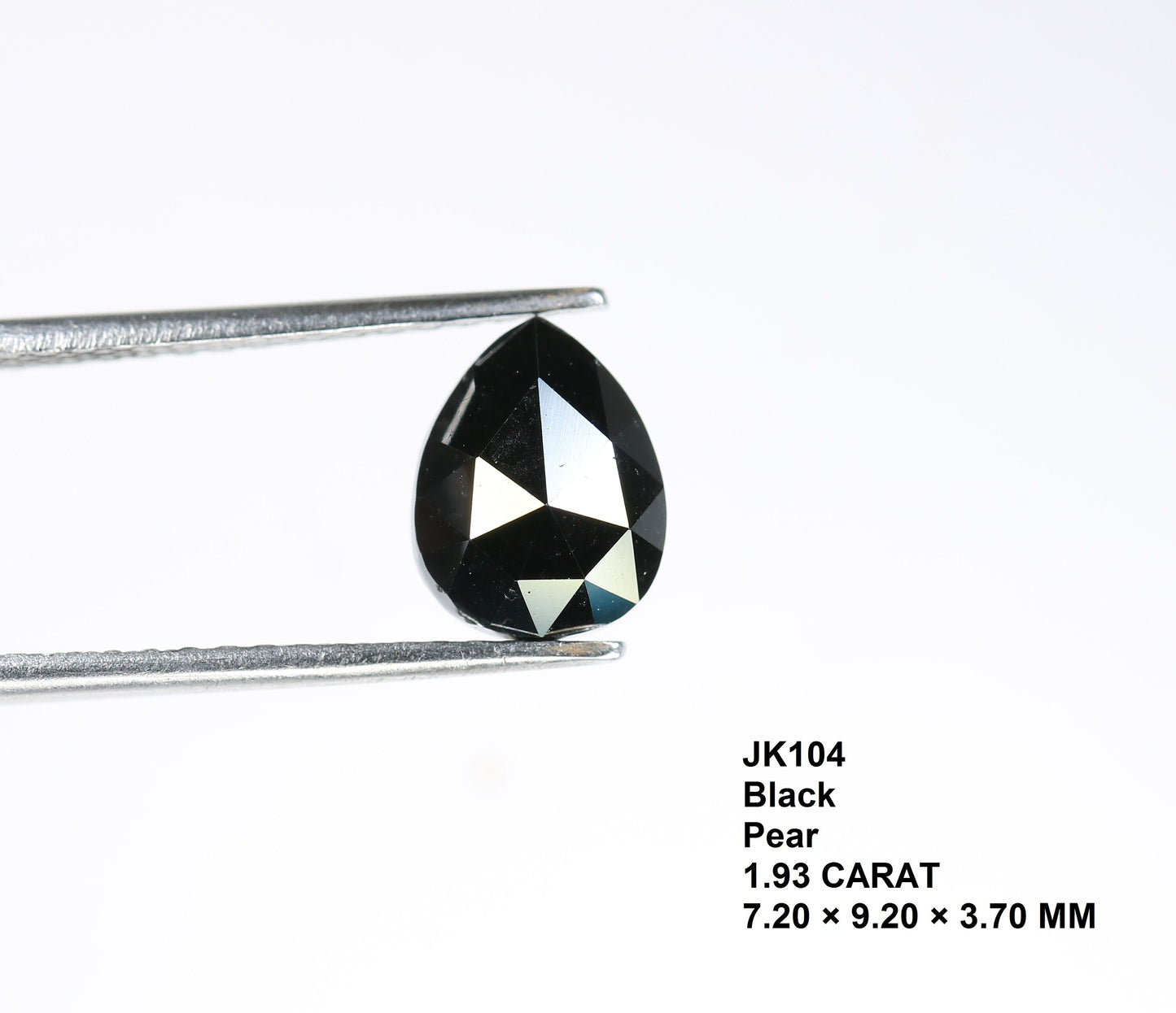 1.93 CT Natural Black Pear Cut Polished Diamond | Elegant Gem for Custom Engagement Ring | Unique Motherโs Day Gift