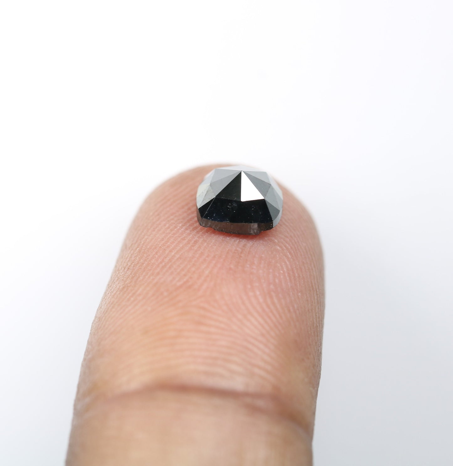 1.45 CT Unique Cushion Cut Black Polished Diamond | Loose Colored Diamond for Engagement Ring, Gold Ring