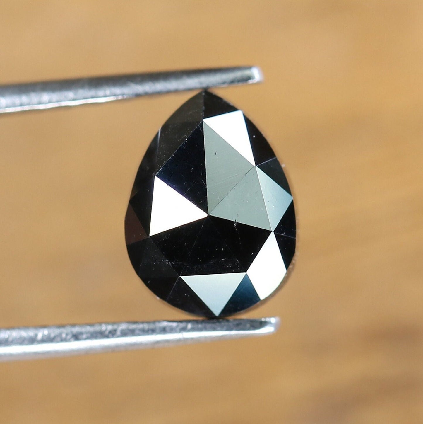 1.71 CT Rustic Pear Cut Black Fancy Diamond | Loose Gem for Custom Engagement Ring | Unique Gold Ring Accent |Ethical Natural Diamond Choice