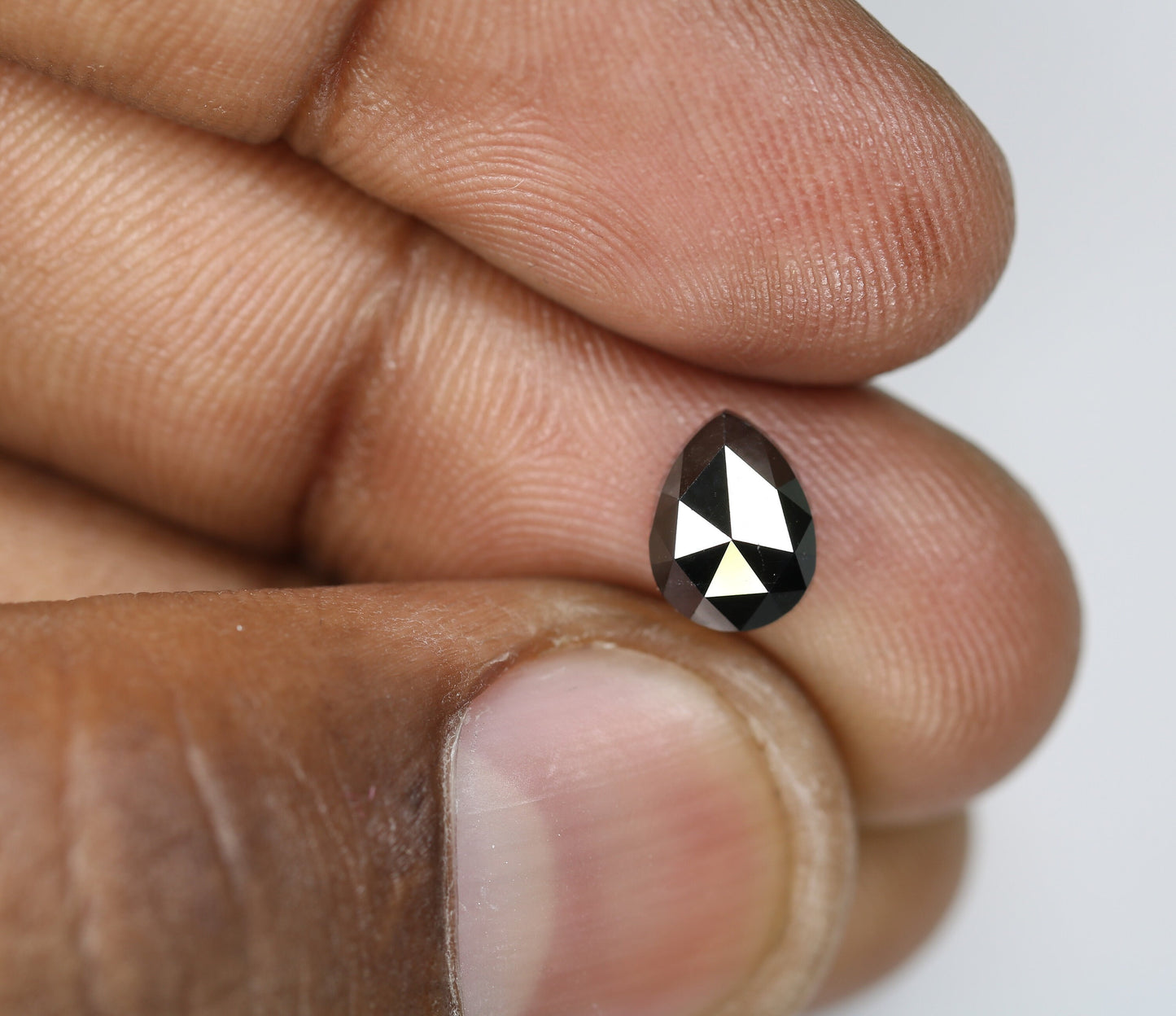 1.71 CT Rustic Pear Cut Black Fancy Diamond | Loose Gem for Custom Engagement Ring | Unique Gold Ring Accent |Ethical Natural Diamond Choice