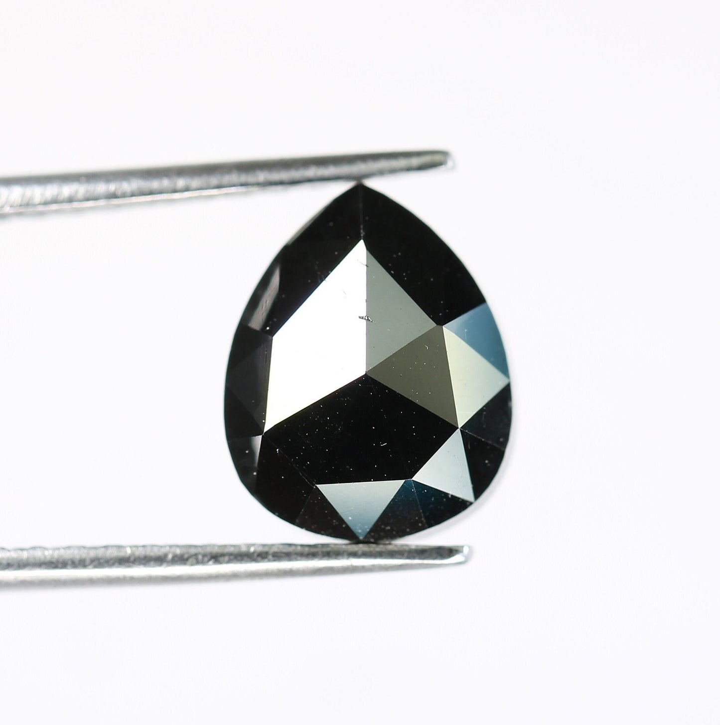 3.48 CT Heated Black Pear Shape Diamond | Natural Loose Gem for Unique Jewelry Designs | Salt and Pepper Accent for Fancy Creations