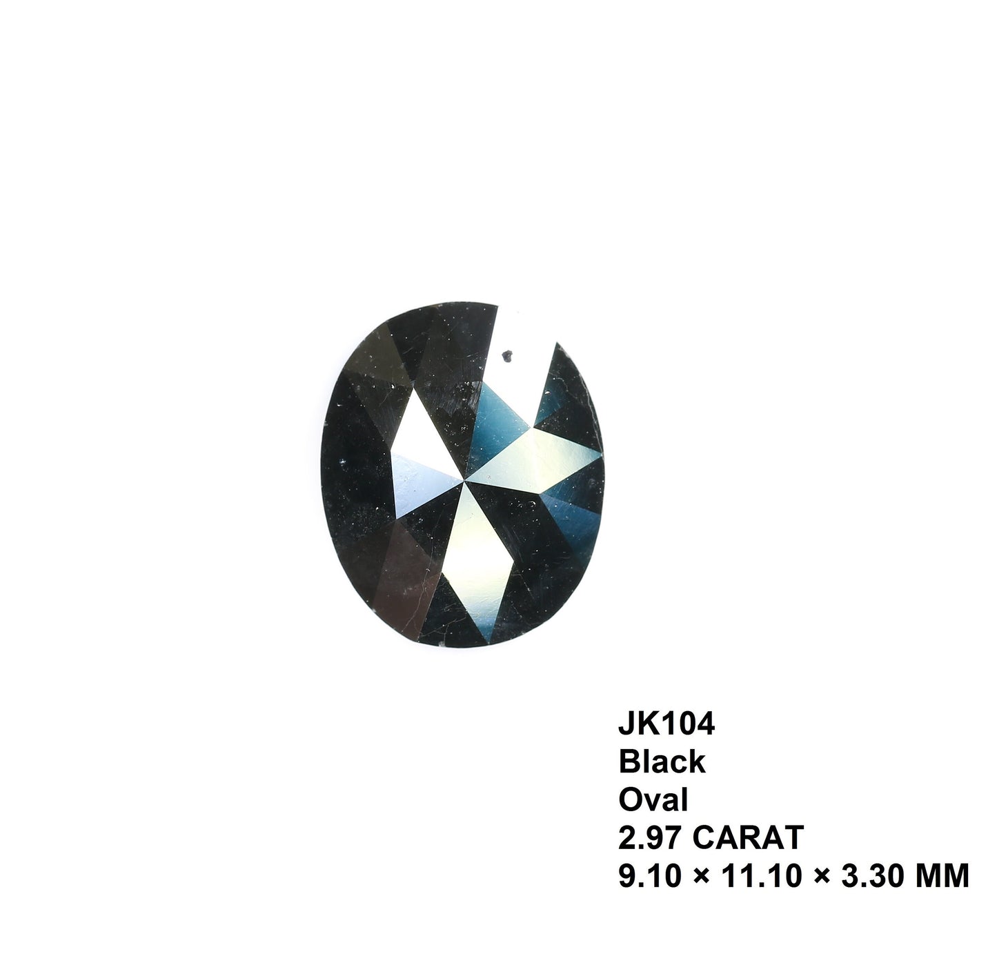 2.97 CT Polished Oval Cut Black Fancy Diamond | Loose Diamond for Engagement Ring, Gold Ring