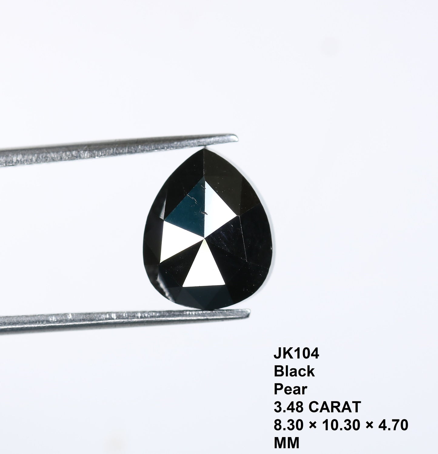 3.48 CT Heated Black Pear Shape Diamond | Natural Loose Gem for Unique Jewelry Designs | Salt and Pepper Accent for Fancy Creations