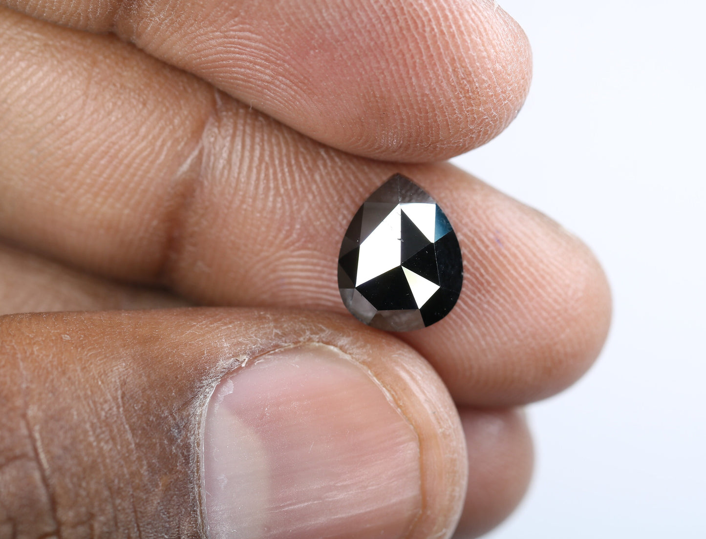 3.48 CT Heated Black Pear Shape Diamond | Natural Loose Gem for Unique Jewelry Designs | Salt and Pepper Accent for Fancy Creations