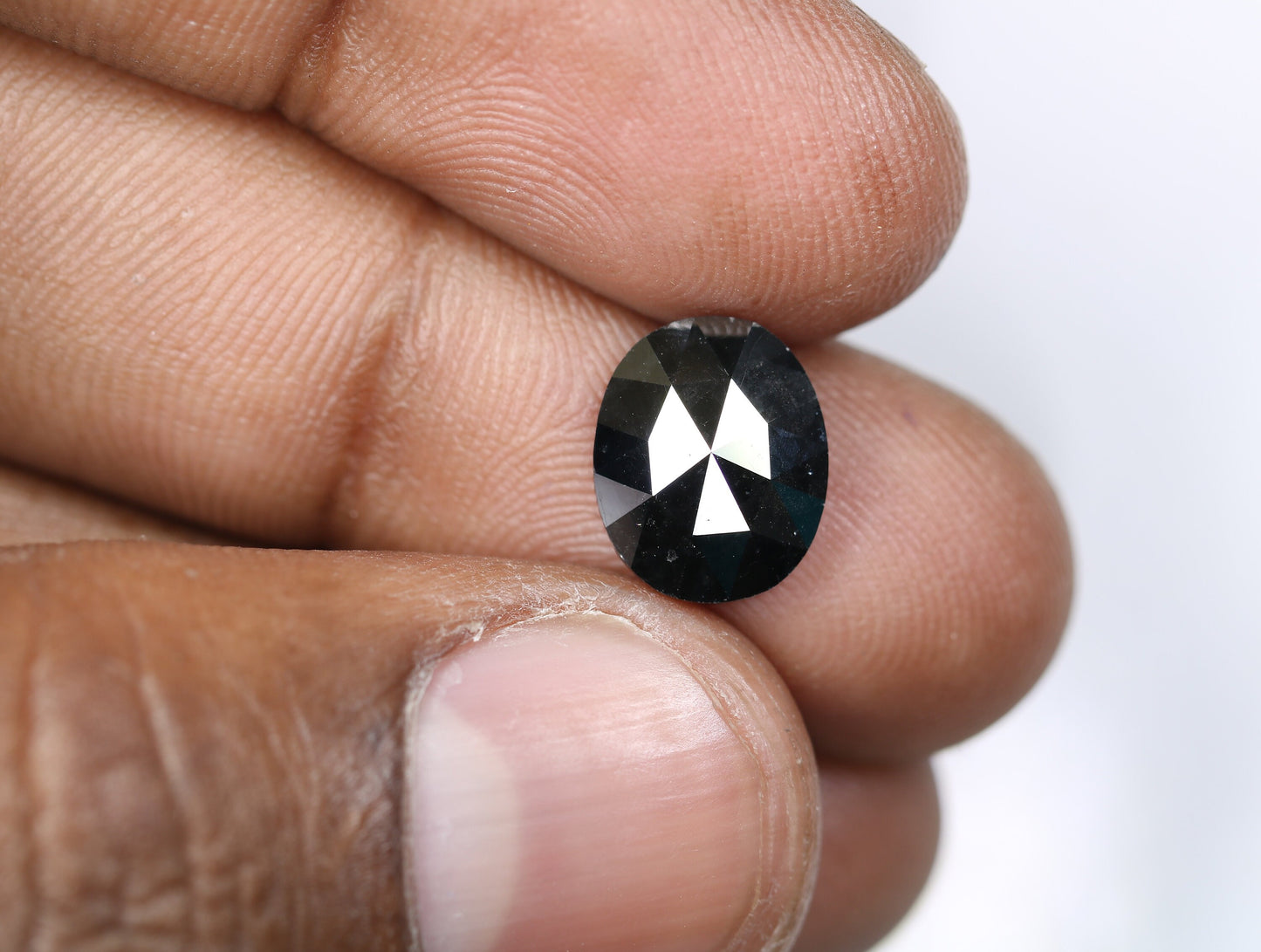 2.97 CT Polished Oval Cut Black Fancy Diamond | Loose Diamond for Engagement Ring, Gold Ring