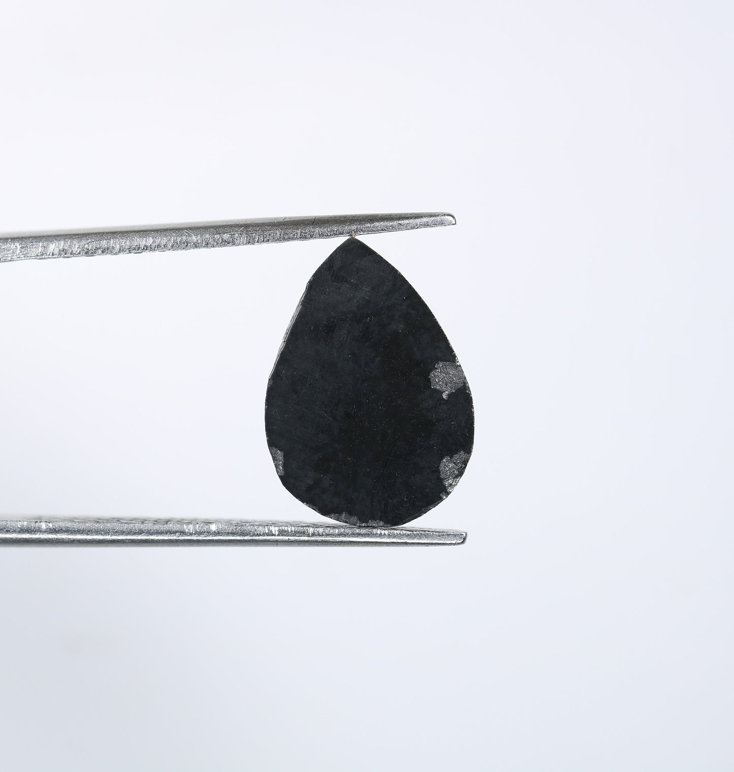 4.58 CT Natural Pear Shape Black Polished Diamond | Loose Gem for Custom Wedding Ring | Elegant Gold Ring Accent Option
