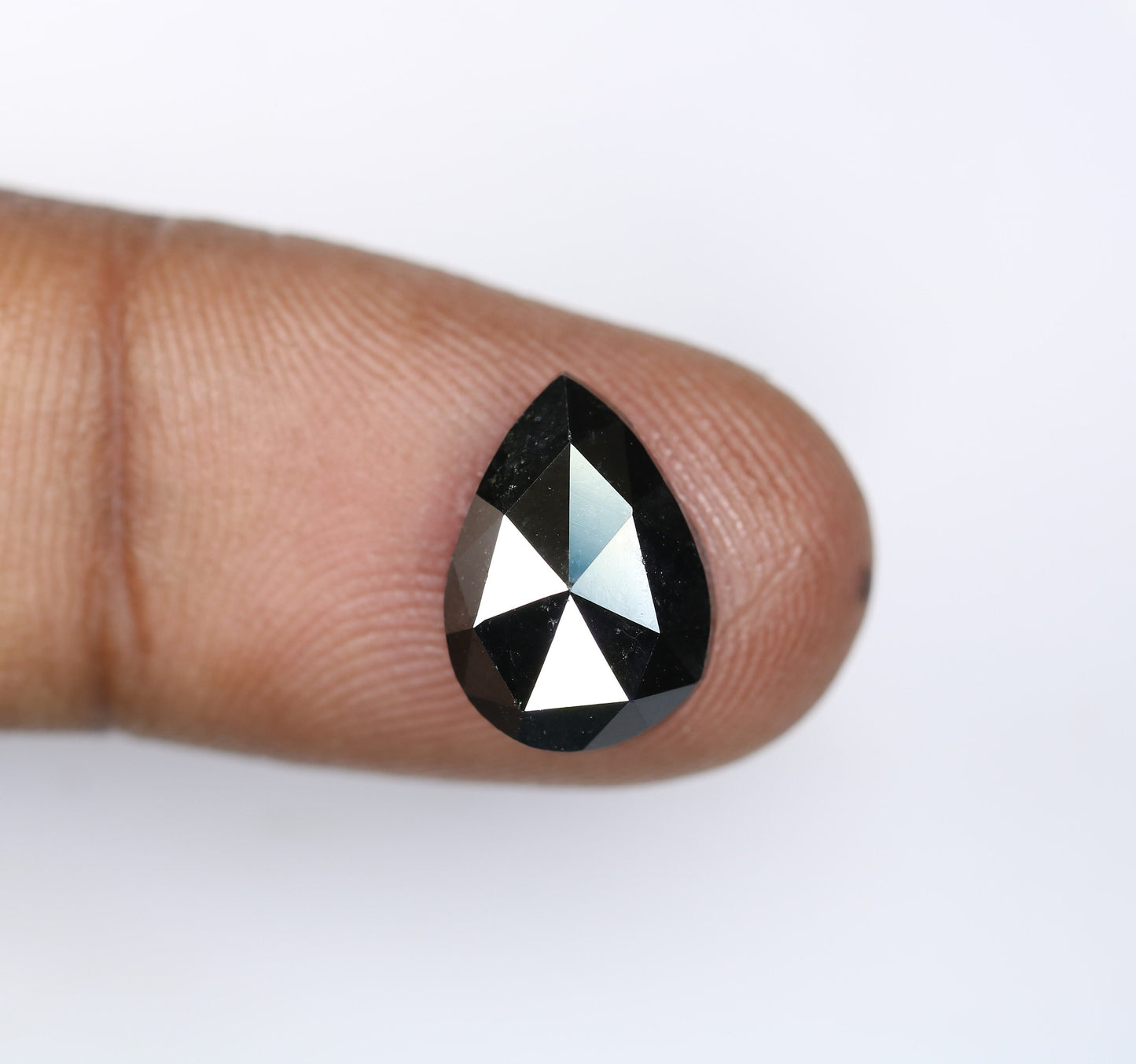 4.58 CT Natural Pear Shape Black Polished Diamond | Loose Gem for Custom Wedding Ring | Elegant Gold Ring Accent Option
