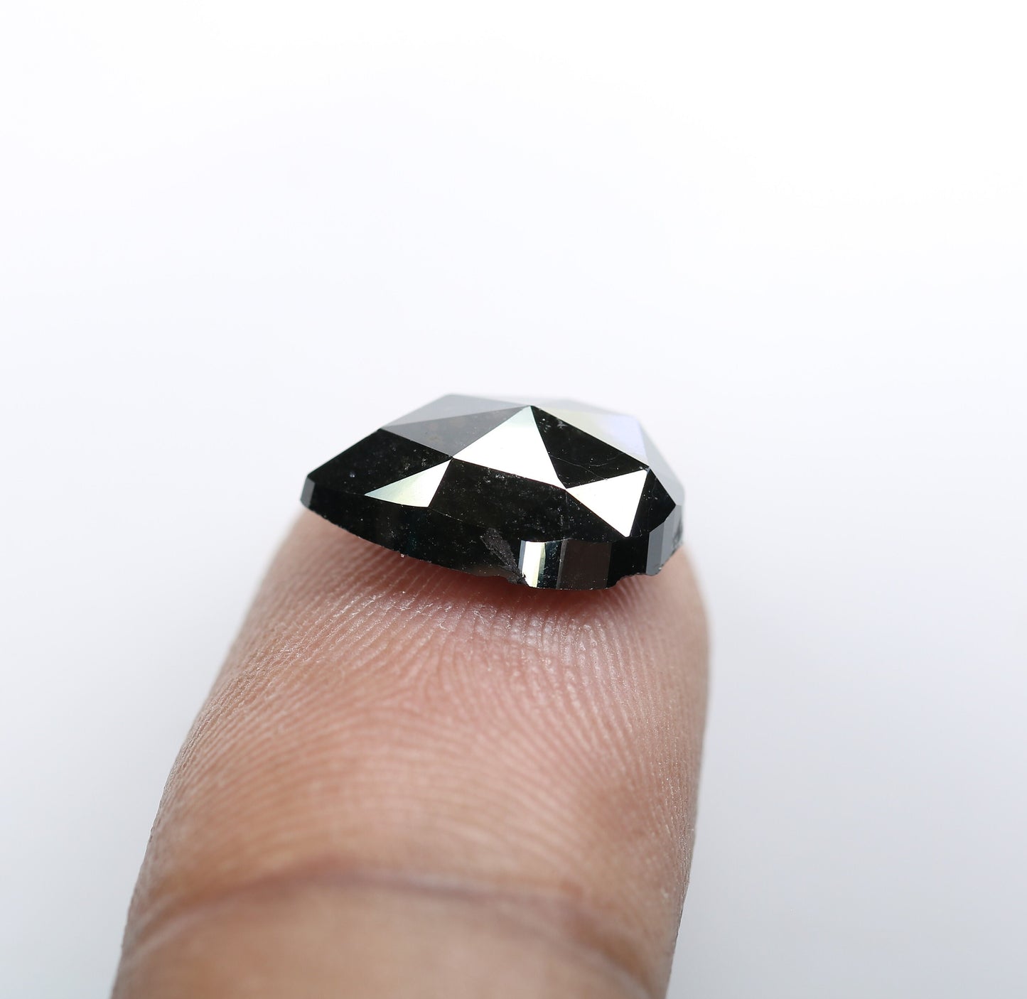 4.58 CT Natural Pear Shape Black Polished Diamond | Loose Gem for Custom Wedding Ring | Elegant Gold Ring Accent Option