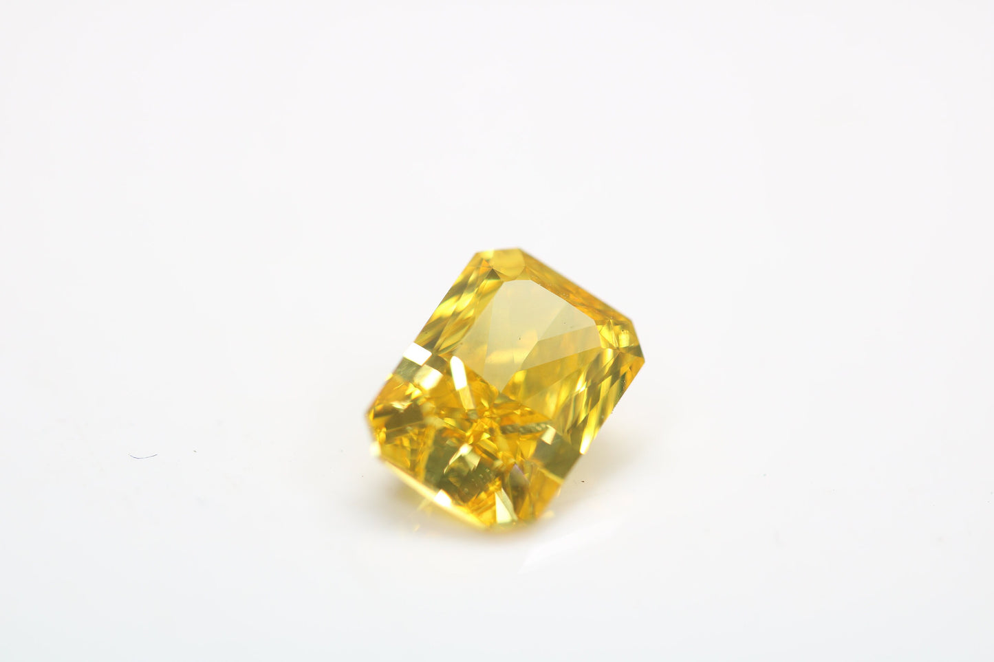 Lab-Created Fancy Intense Yellow Emerald Cut Diamond (3.34ct) - Lab-Grown Diamond -Certified, Ethical, Affordable