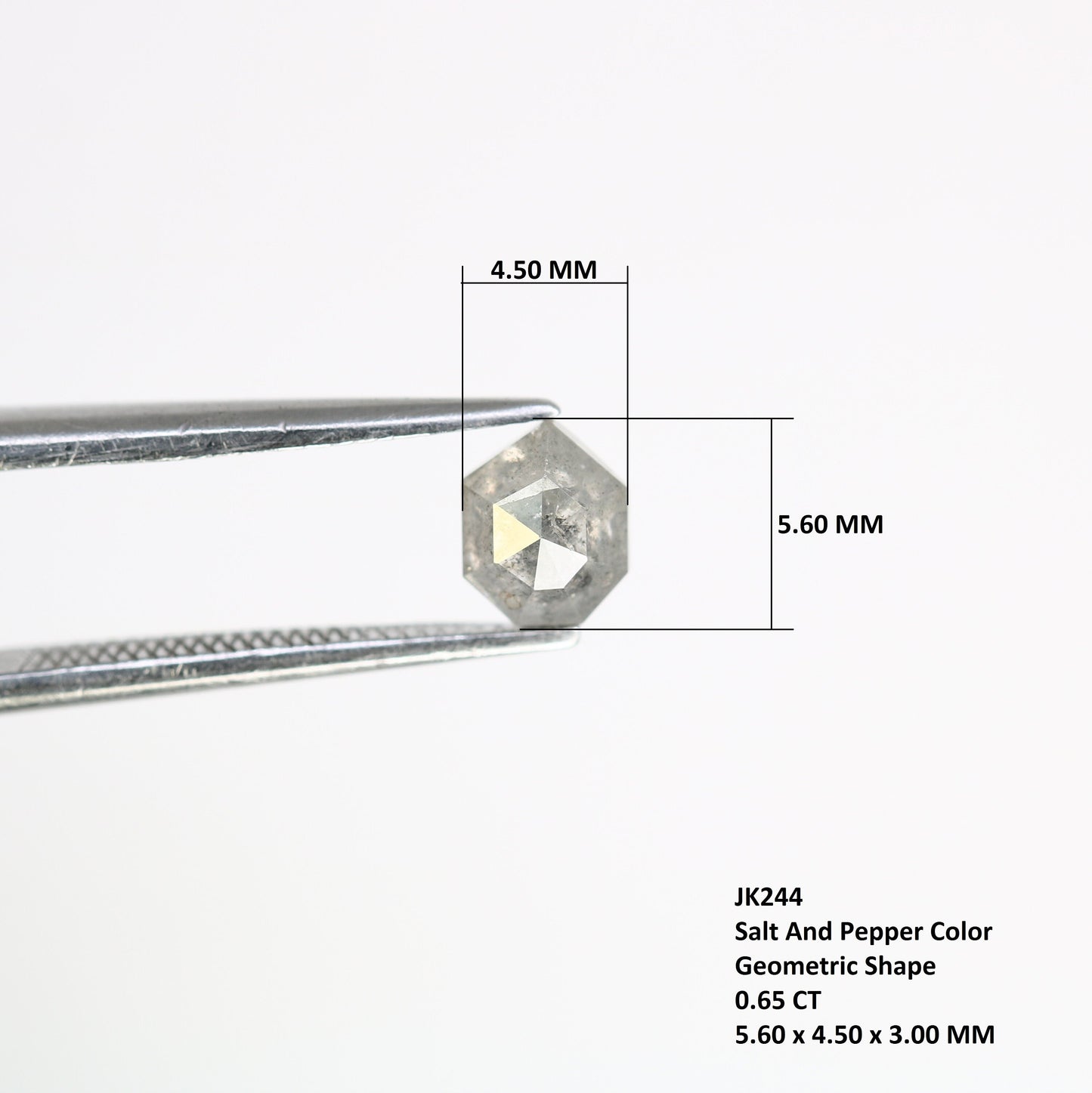 0.65 CT Geometric Shape Salt And Pepper Loose Diamond For Proposal Ring | Gift For Girl Friend | Gift For Wife | Engagement ring Diamonds