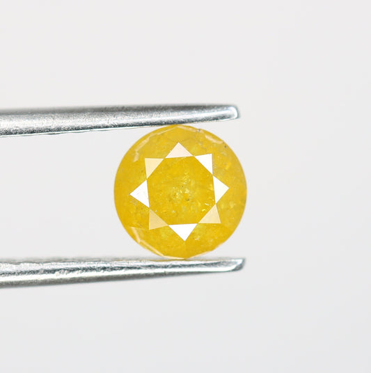 0.94 CT Yellow Round Brilliant Cut Diamond | Ideal for Engagement Rings and Wedding Jewelry | Prong Set | Perfect Gift for Her | Gold Ring