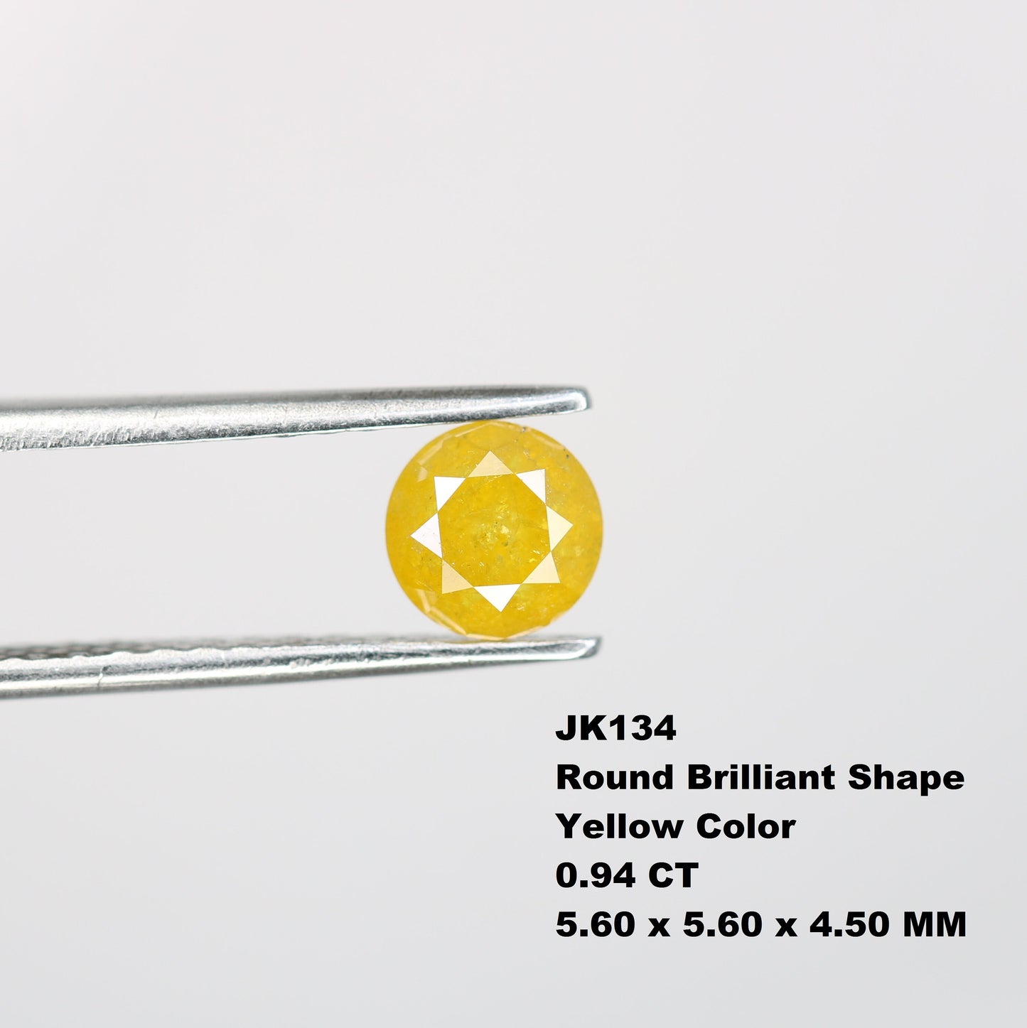 0.94 CT Yellow Round Brilliant Cut Diamond | Ideal for Engagement Rings and Wedding Jewelry | Prong Set | Perfect Gift for Her | Gold Ring