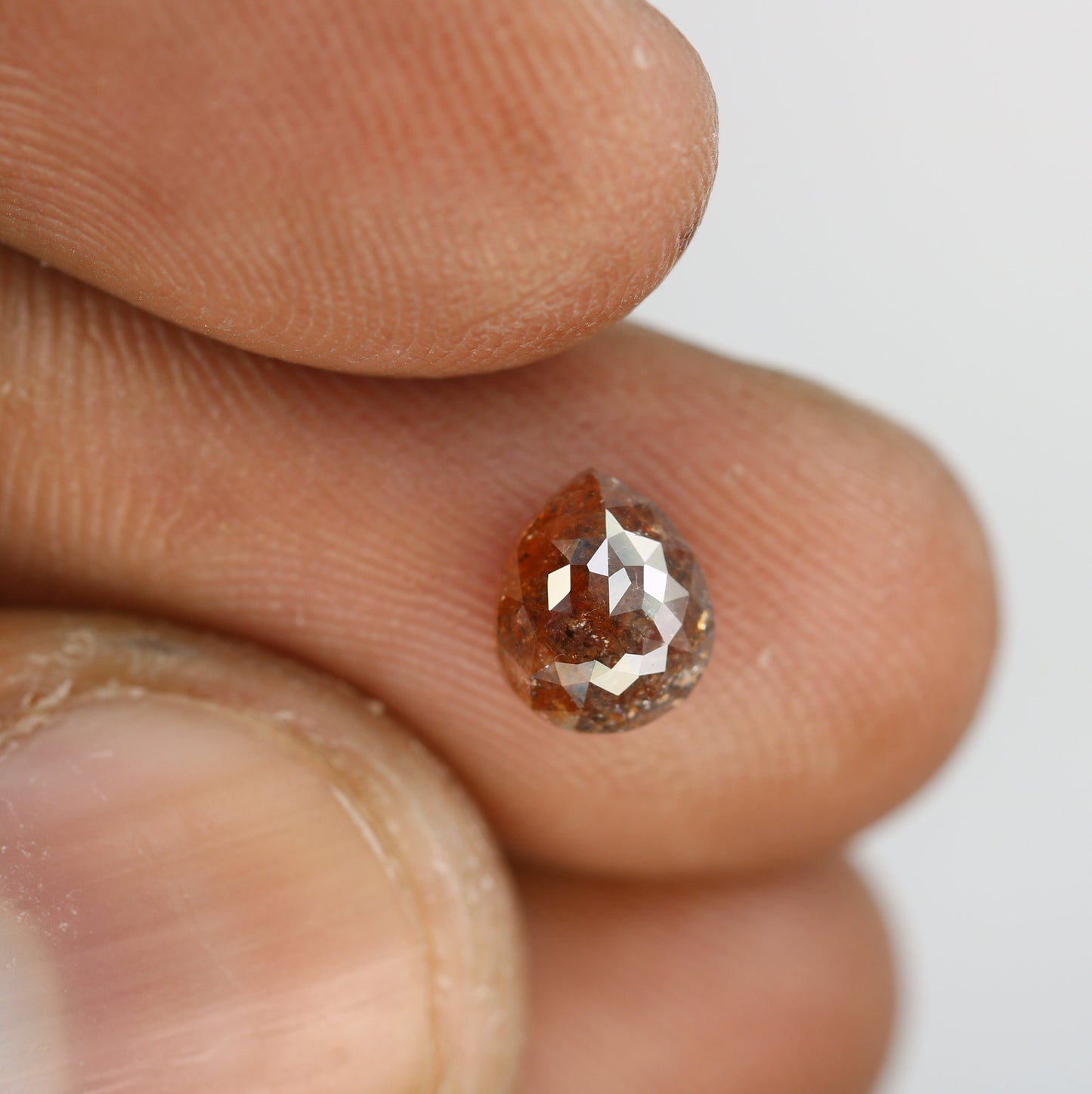 1.29 CT Red Pear Shape Rustic Diamond | Stunning Gem for Custom Engagement and Wedding Ring | Elegant Diamond Pendant | Perfect Gift for Her