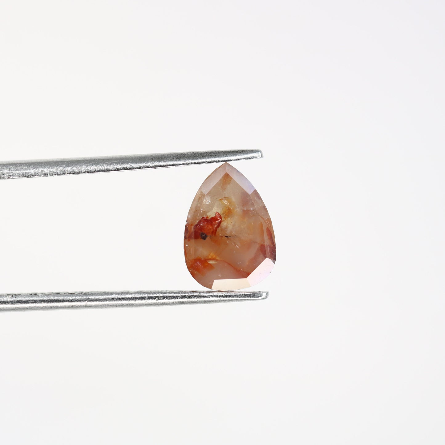 1.66 CT Fancy Pear Shape Peach Color Rustic Diamond | Unique Gem for Custom Engagement Ring | Bezel Set Design | Perfect Gift for Girlfriend