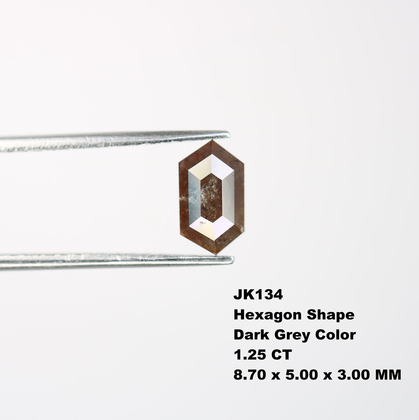 1.25 CT Natural Loose Hexagon - Salt and Pepper Hexagon For Rings - Rings Gifts For Wedding - Fancy Gift for Her - Handmade Diamond