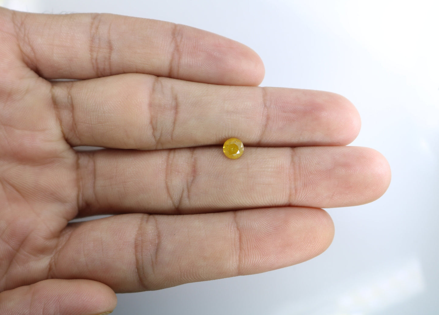 0.94 CT Yellow Round Brilliant Cut Diamond | Ideal for Engagement Rings and Wedding Jewelry | Prong Set | Perfect Gift for Her | Gold Ring