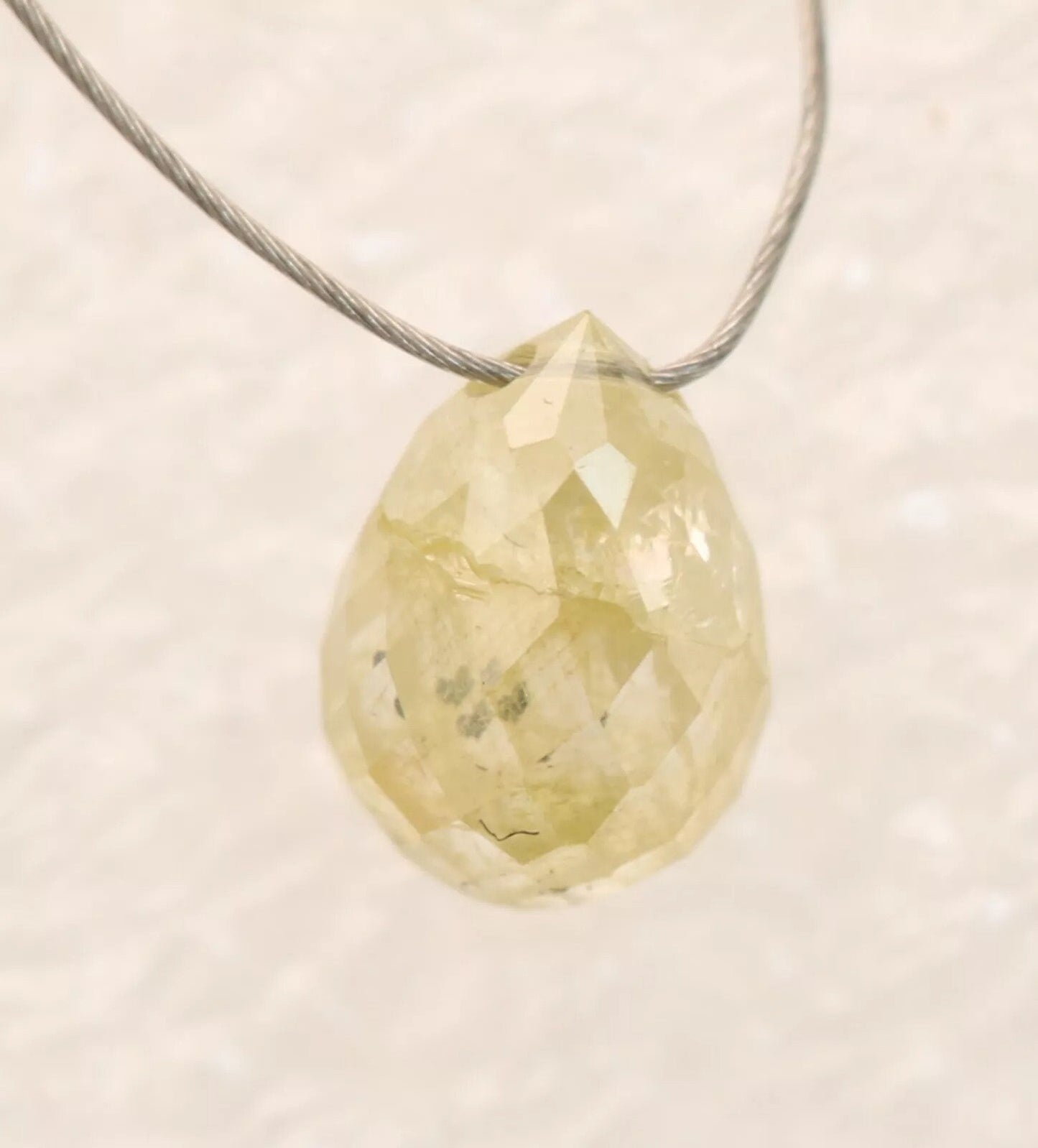 0.63 CT 5.20 MM Natural Light Yellow Loose Tear Drop Drilled Diamond Bead – Elegant Raw Diamond for Necklaces, Bracelets, Jewelry Making