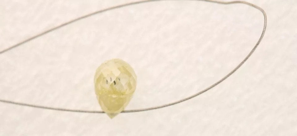 0.63 CT 5.20 MM Natural Light Yellow Loose Tear Drop Drilled Diamond Bead – Elegant Raw Diamond for Necklaces, Bracelets, Jewelry Making