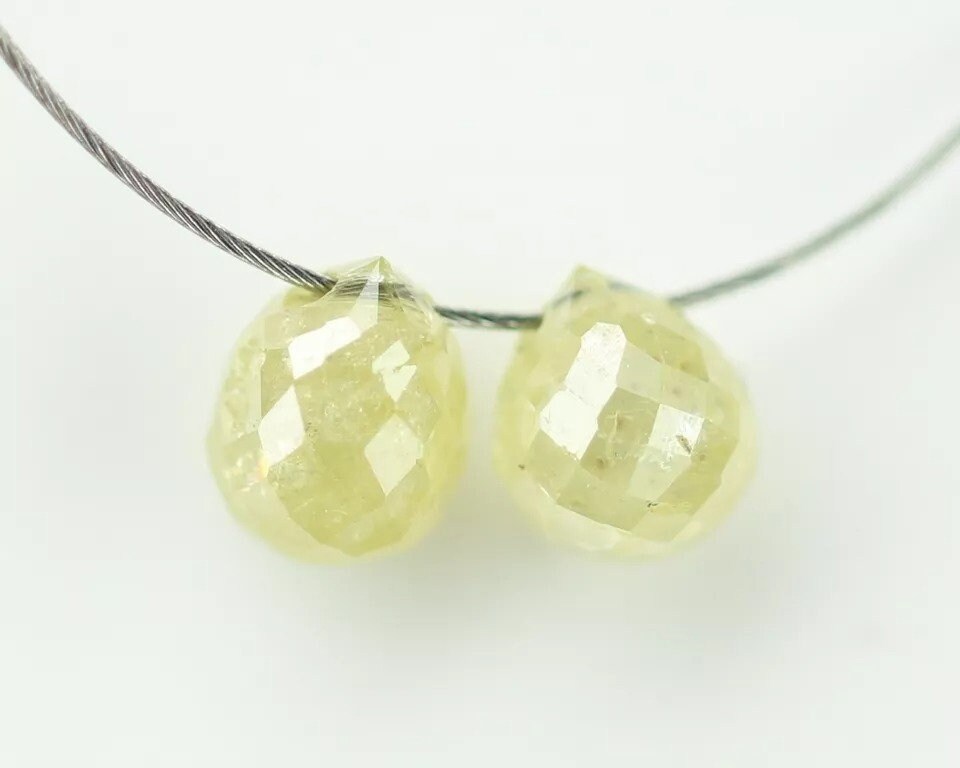 0.54 CT Natural Fancy Light Loose Teardrop Drilled Diamond Beads – Ideal for Necklaces, Bracelets, and Jewelry Making, Unique Gemstone Beads