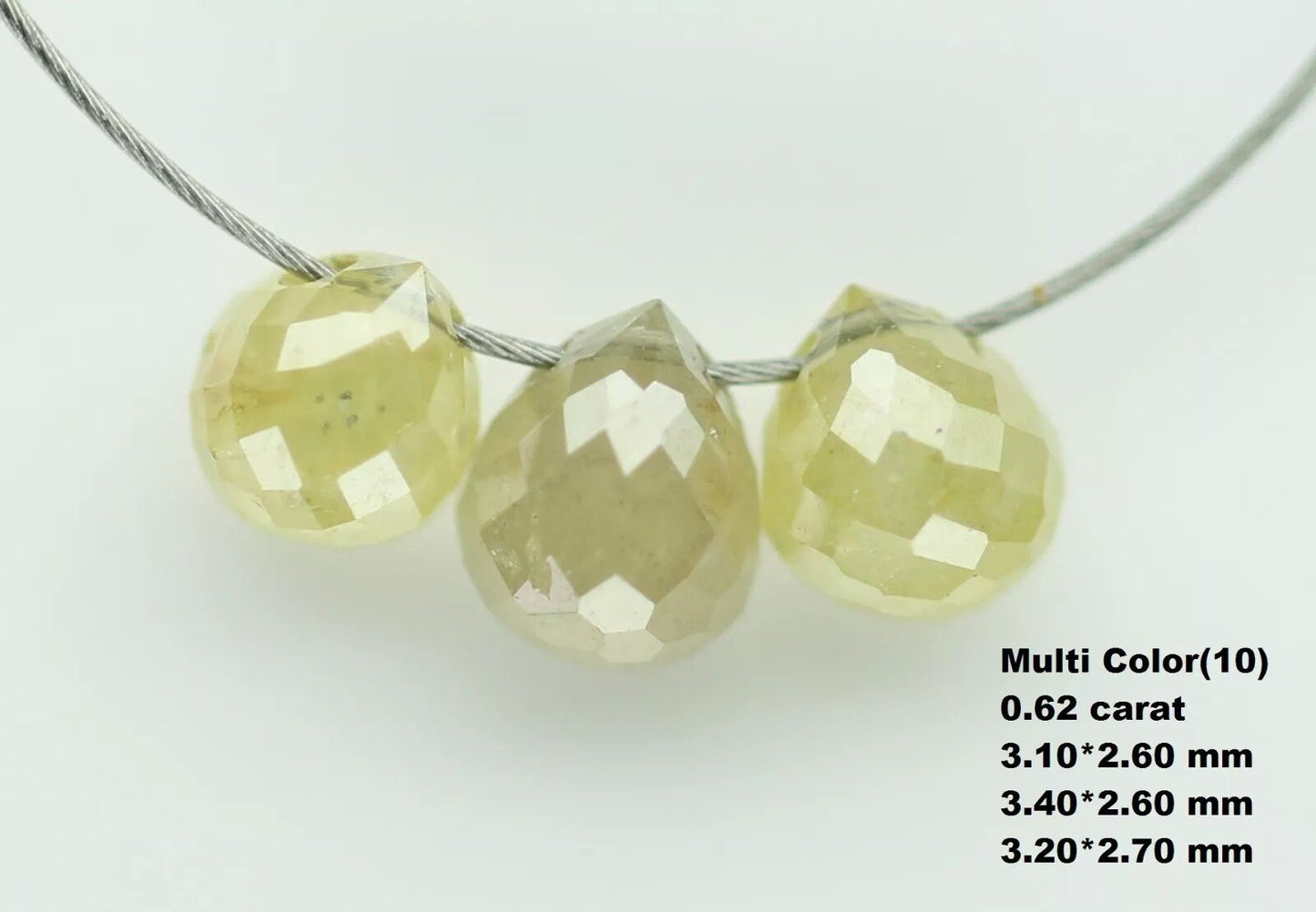 0.62 CT Loose Fancy Multi Color Diamond Beads Tear Drops Drilled Drops Diamond Beads For Necklace Bracelet Jewelry Diamonds