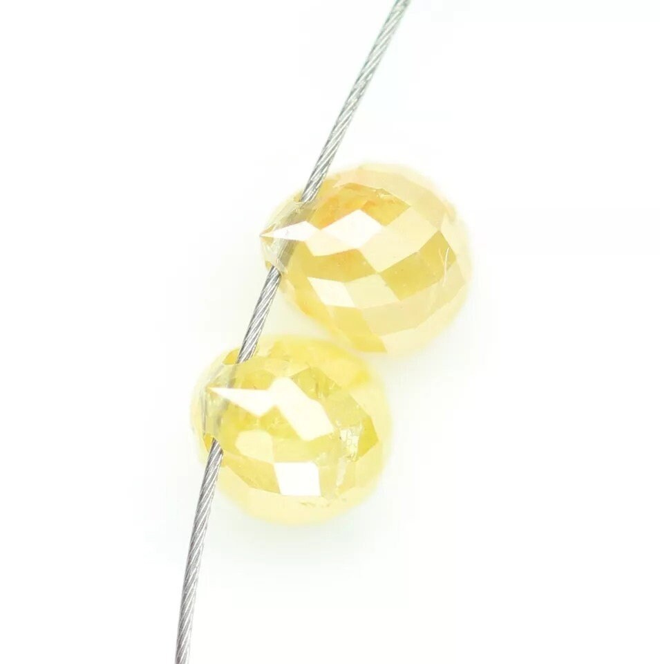 0.52 CT Fancy Yellow Natural Tear Drop Diamond Beads – Loose Drilled Drops for Necklaces, Bracelets, Jewelry Making