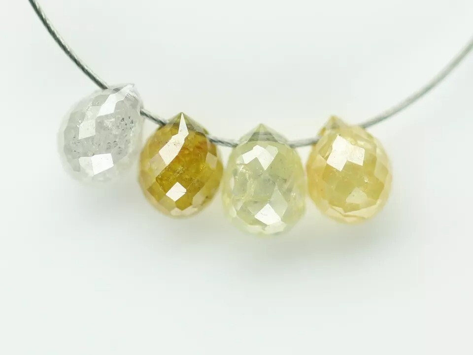 0.66 CT Natural Rustic Fancy Multi-Color Teardrop Diamond Beads – Loose Drilled Raw Diamonds for Unique Jewelry Making, Ideal for Necklaces