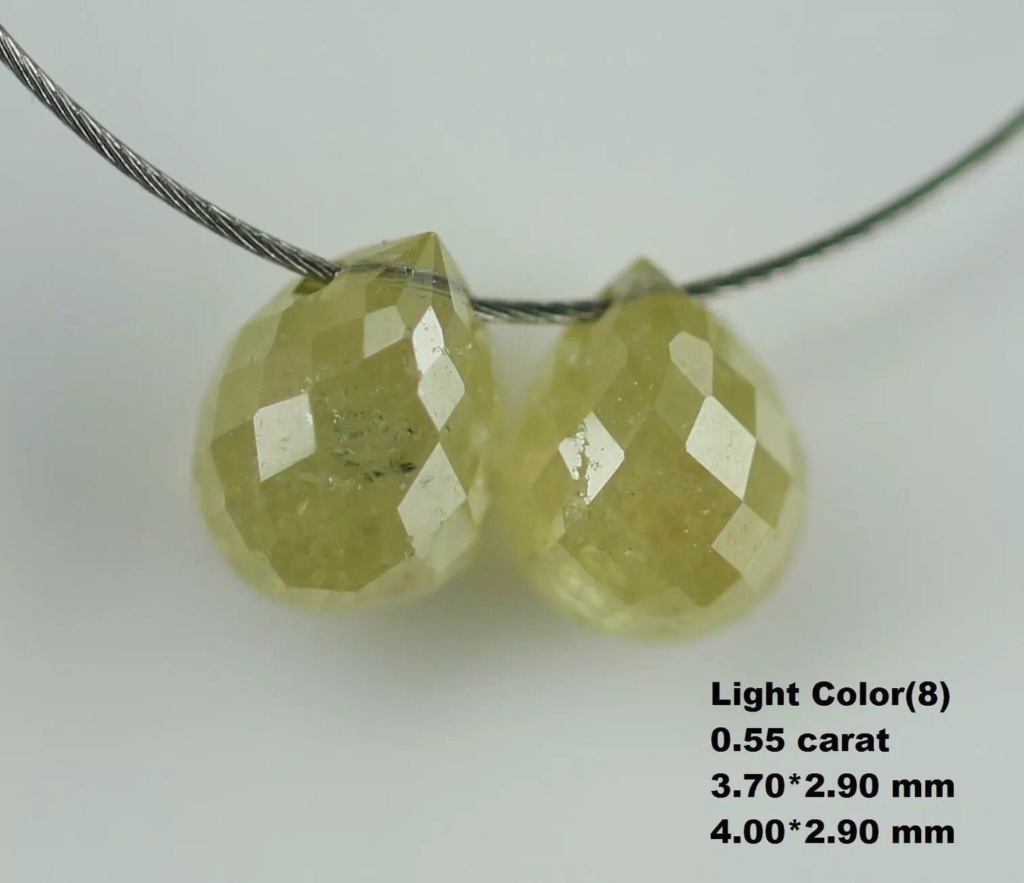 0.55 CT Natural Diamond Beads – 3.70 to 4.00 MM Fancy Color Loose Teardrop Drilled Beads for Necklaces, Bracelets, Jewelry Making