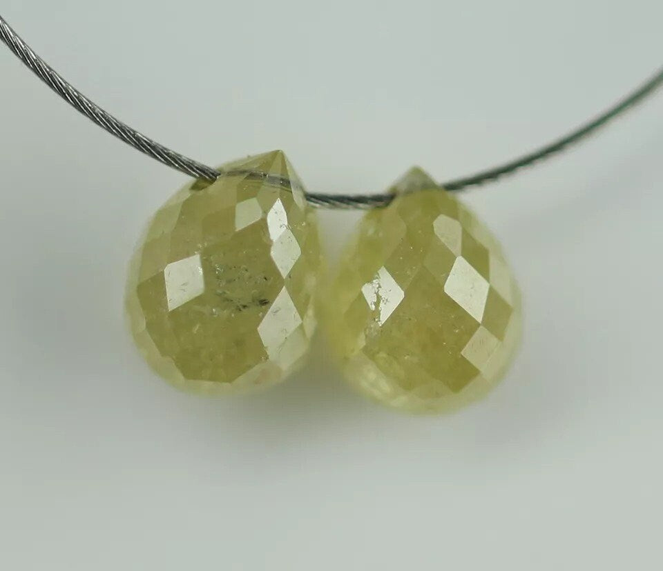 0.55 CT Natural Diamond Beads – 3.70 to 4.00 MM Fancy Color Loose Teardrop Drilled Beads for Necklaces, Bracelets, Jewelry Making