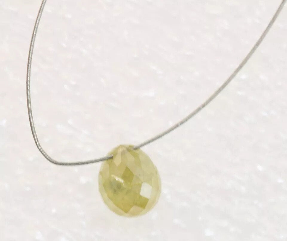 0.54 CT Natural Fancy Yellow Diamond Beads – 4.80 MM Rustic Loose Teardrop Beads for Jewelry Making