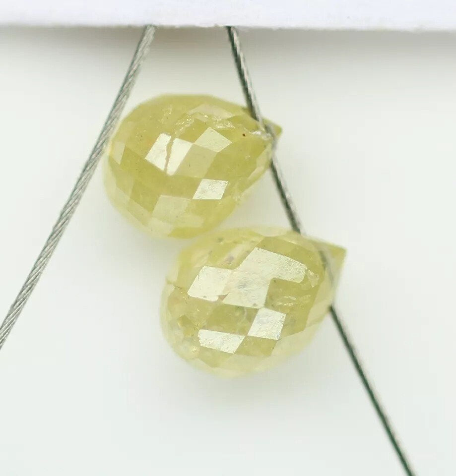 0.55 CT Natural Diamond Beads – 3.70 to 4.00 MM Fancy Color Loose Teardrop Drilled Beads for Necklaces, Bracelets, Jewelry Making