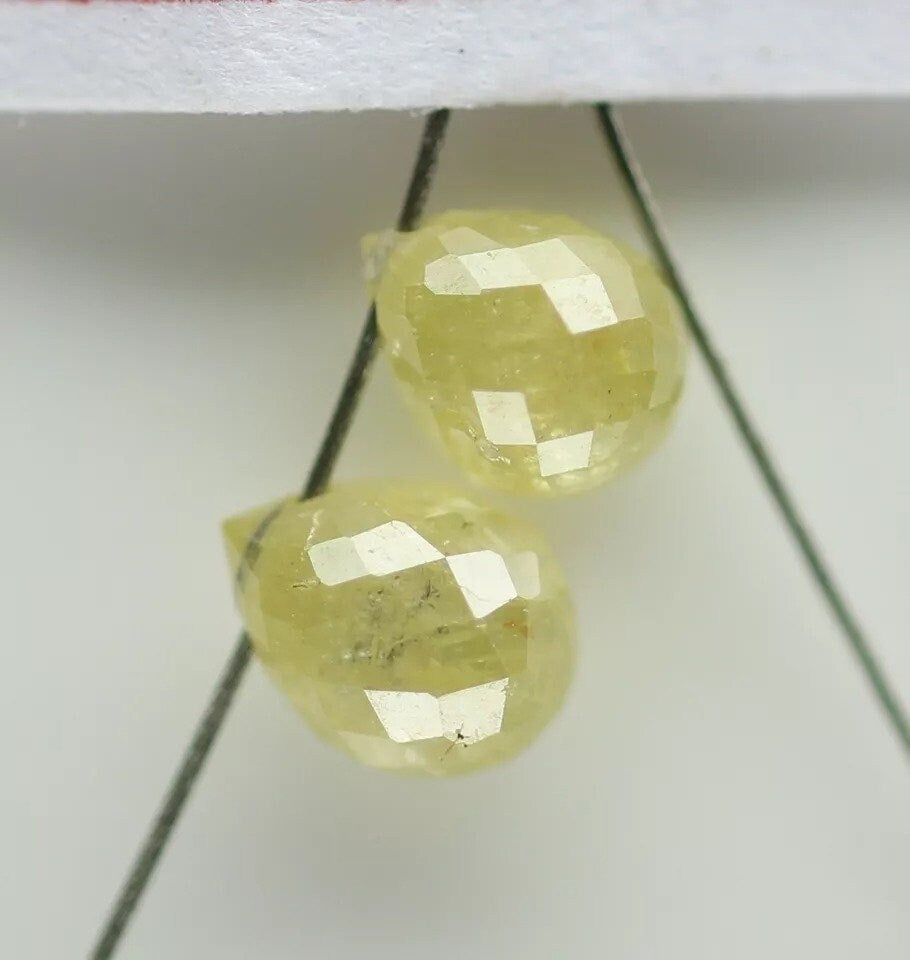 0.55 CT Natural Diamond Beads – 3.70 to 4.00 MM Fancy Color Loose Teardrop Drilled Beads for Necklaces, Bracelets, Jewelry Making