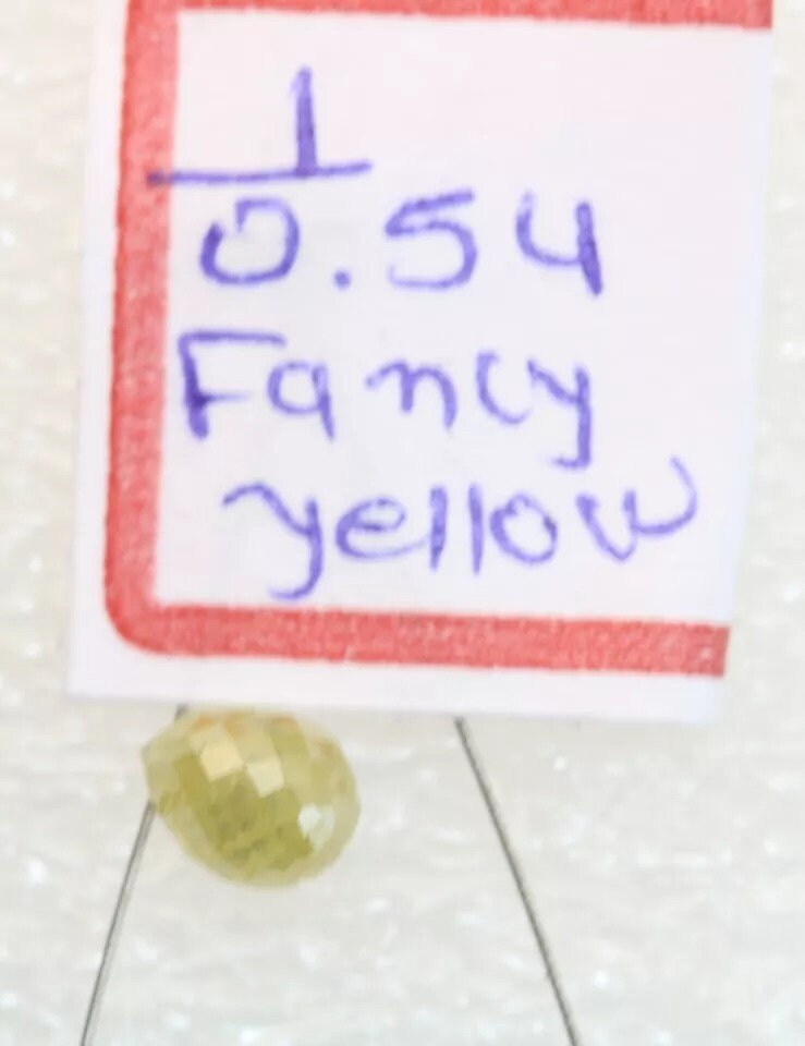 0.54 CT Natural Fancy Yellow Diamond Beads – 4.80 MM Rustic Loose Teardrop Beads for Jewelry Making