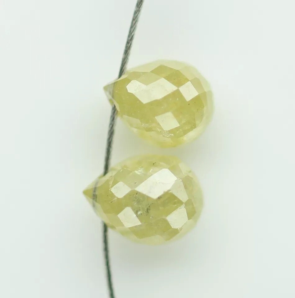 0.55 CT Natural Diamond Beads – 3.70 to 4.00 MM Fancy Color Loose Teardrop Drilled Beads for Necklaces, Bracelets, Jewelry Making
