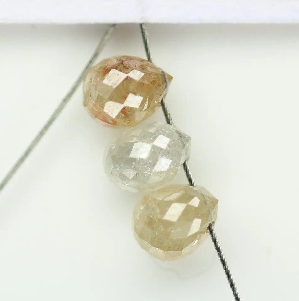 0.70 CT Multi-Color Natural Teardrop Drilled Diamond Beads – Unique Loose Diamonds for Custom Jewelry Making