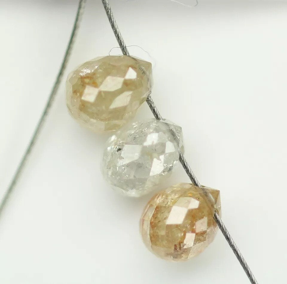 0.70 CT Multi-Color Natural Teardrop Drilled Diamond Beads – Unique Loose Diamonds for Custom Jewelry Making