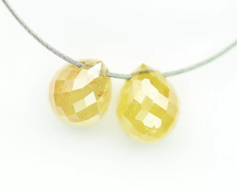 0.52 CT Fancy Yellow Natural Loose Teardrop Diamond Beads – Raw Diamonds for Unique Jewelry Making, Elegant Beads for Custom Designs