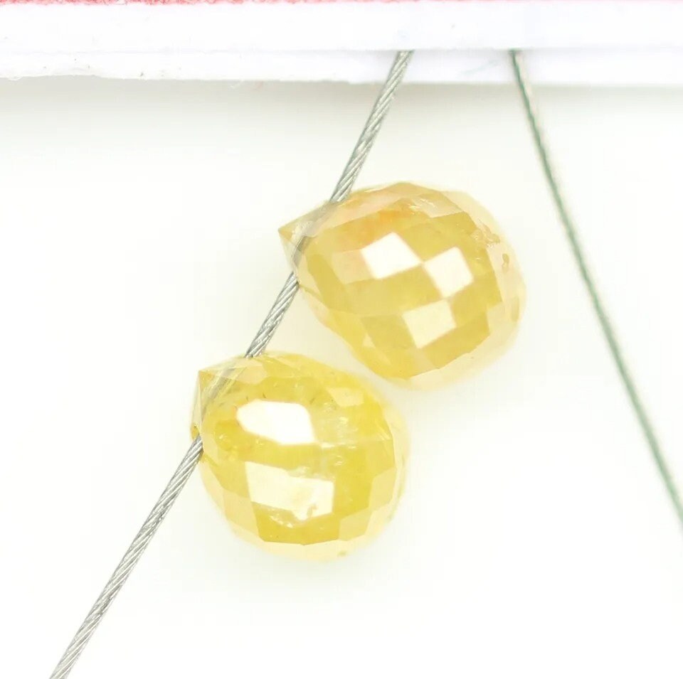 0.52 CT Fancy Yellow Natural Loose Teardrop Diamond Beads – Raw Diamonds for Unique Jewelry Making, Elegant Beads for Custom Designs