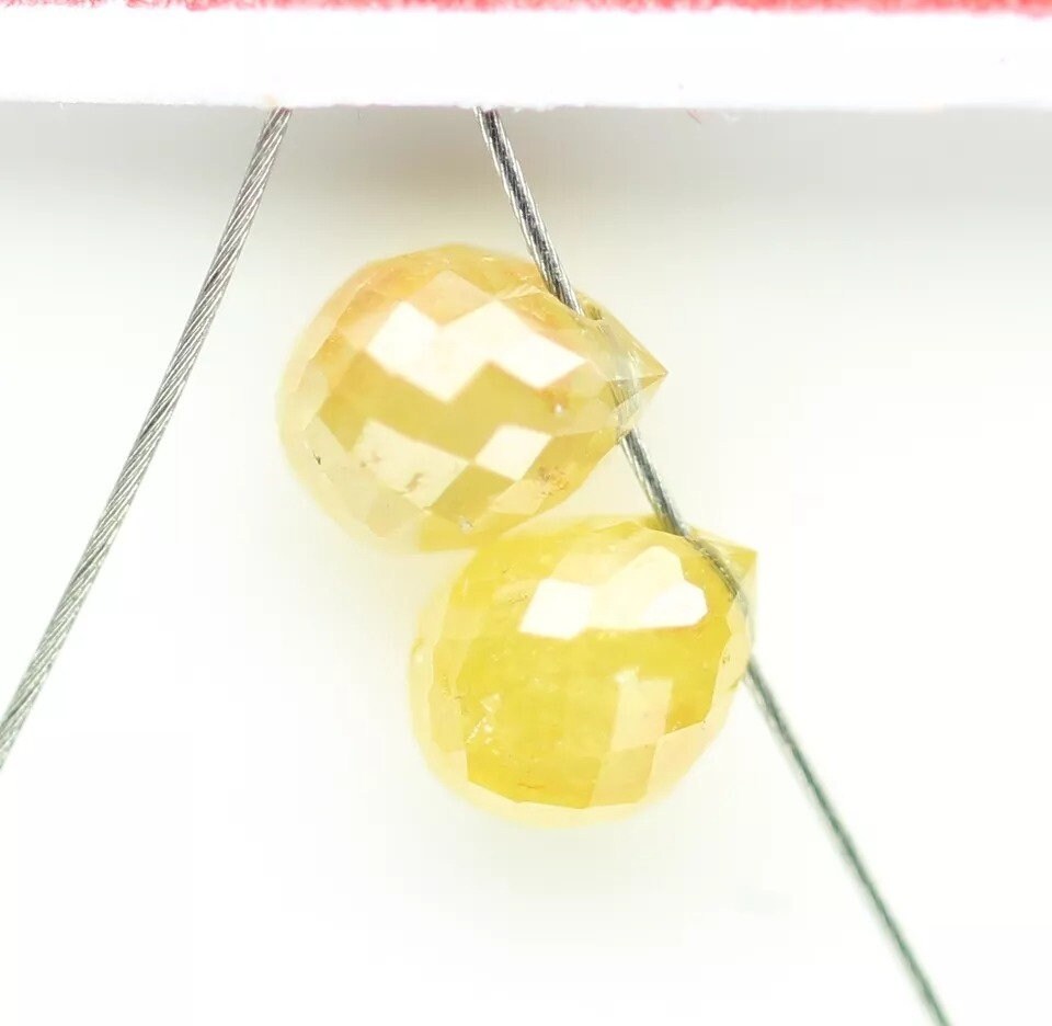 0.52 CT Fancy Yellow Natural Loose Teardrop Diamond Beads – Raw Diamonds for Unique Jewelry Making, Elegant Beads for Custom Designs