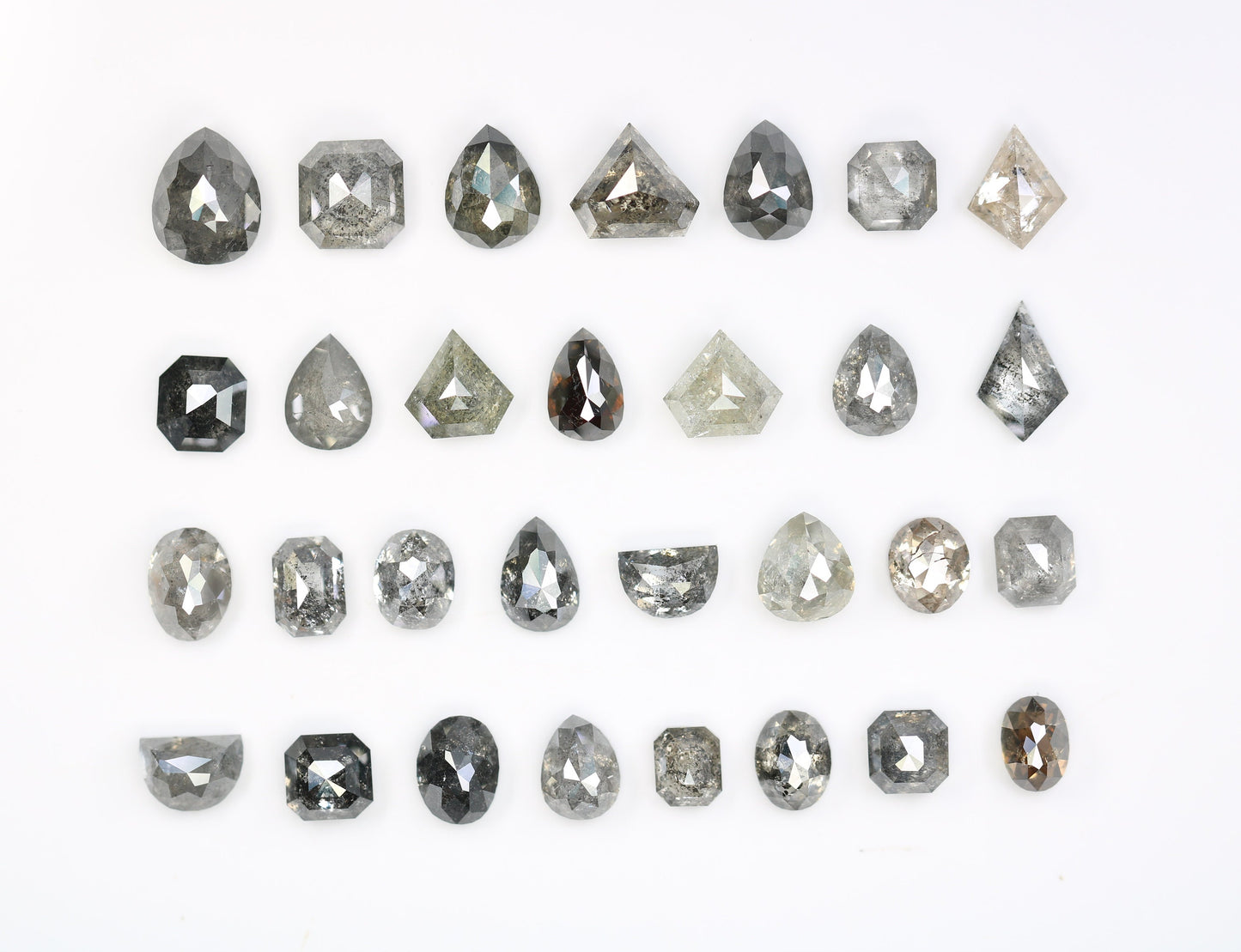 Natural Salt and Pepper Diamonds | Mixed Shape Loose Diamonds for Engagement Rings | Ideal for Jewelry Making Supplies