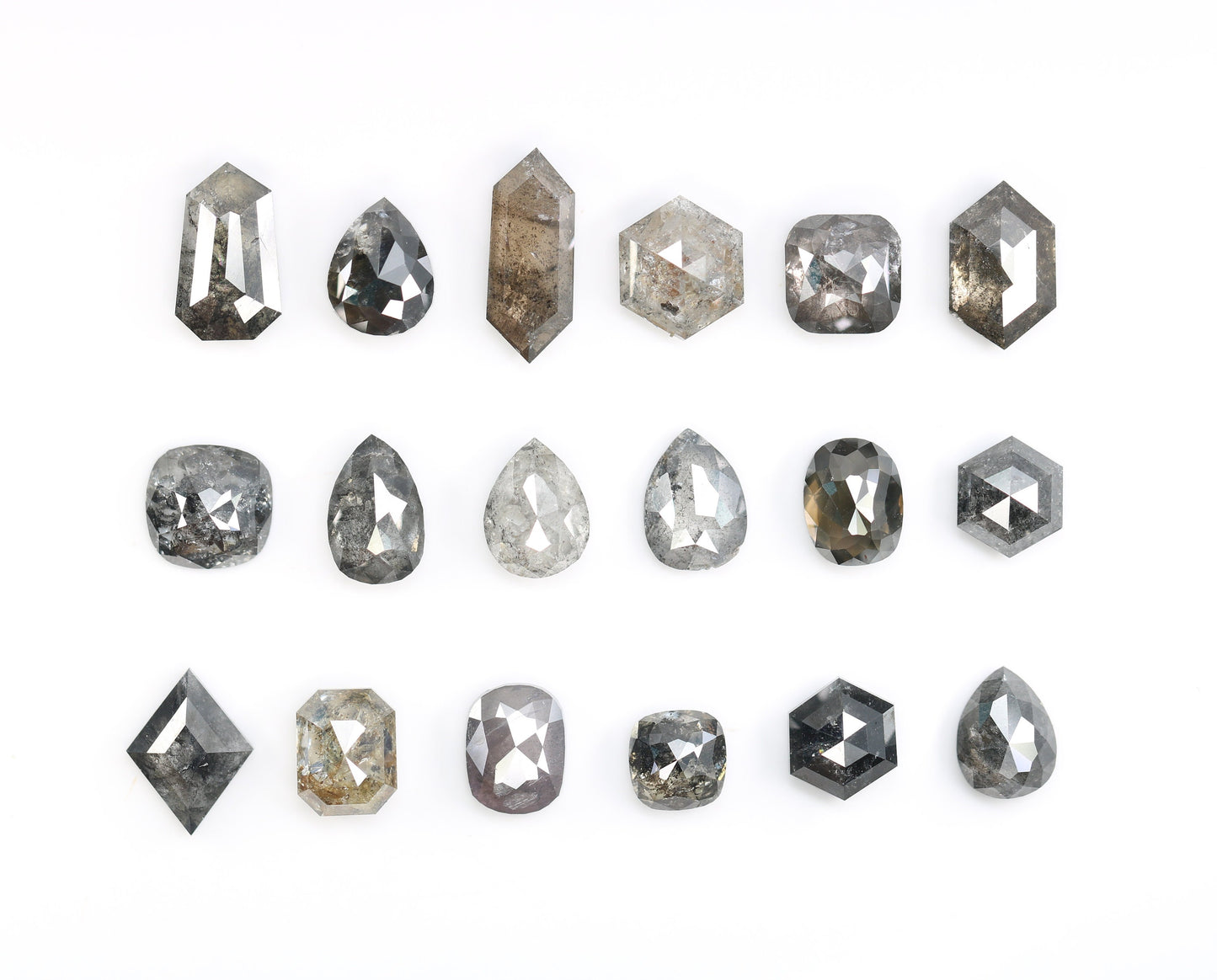 0.60-1.25 CT Natural Loose Salt and Pepper Diamonds | Certified Earth-Mined Mixed Shape Diamonds for Rings & Unique Jewelry