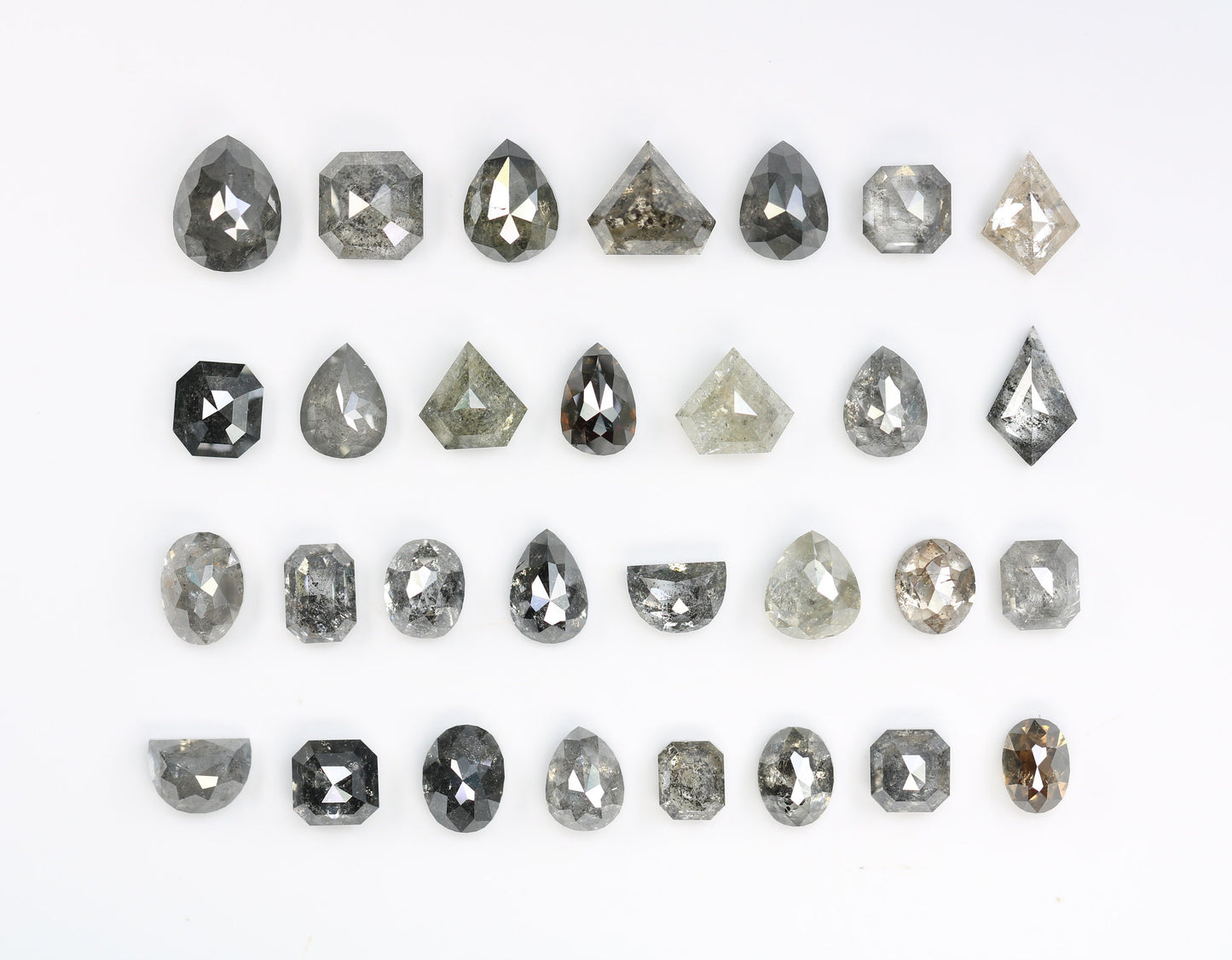 Natural Salt and Pepper Diamonds | Mixed Shape Loose Diamonds for Engagement Rings | Ideal for Jewelry Making Supplies