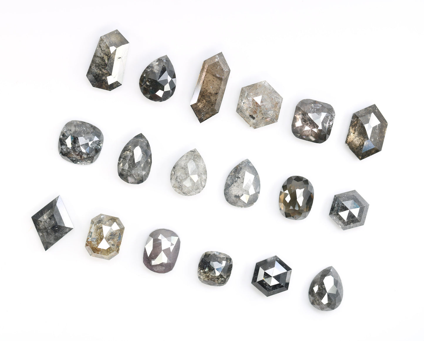 0.60-1.25 CT Natural Loose Salt and Pepper Diamonds | Certified Earth-Mined Mixed Shape Diamonds for Rings & Unique Jewelry
