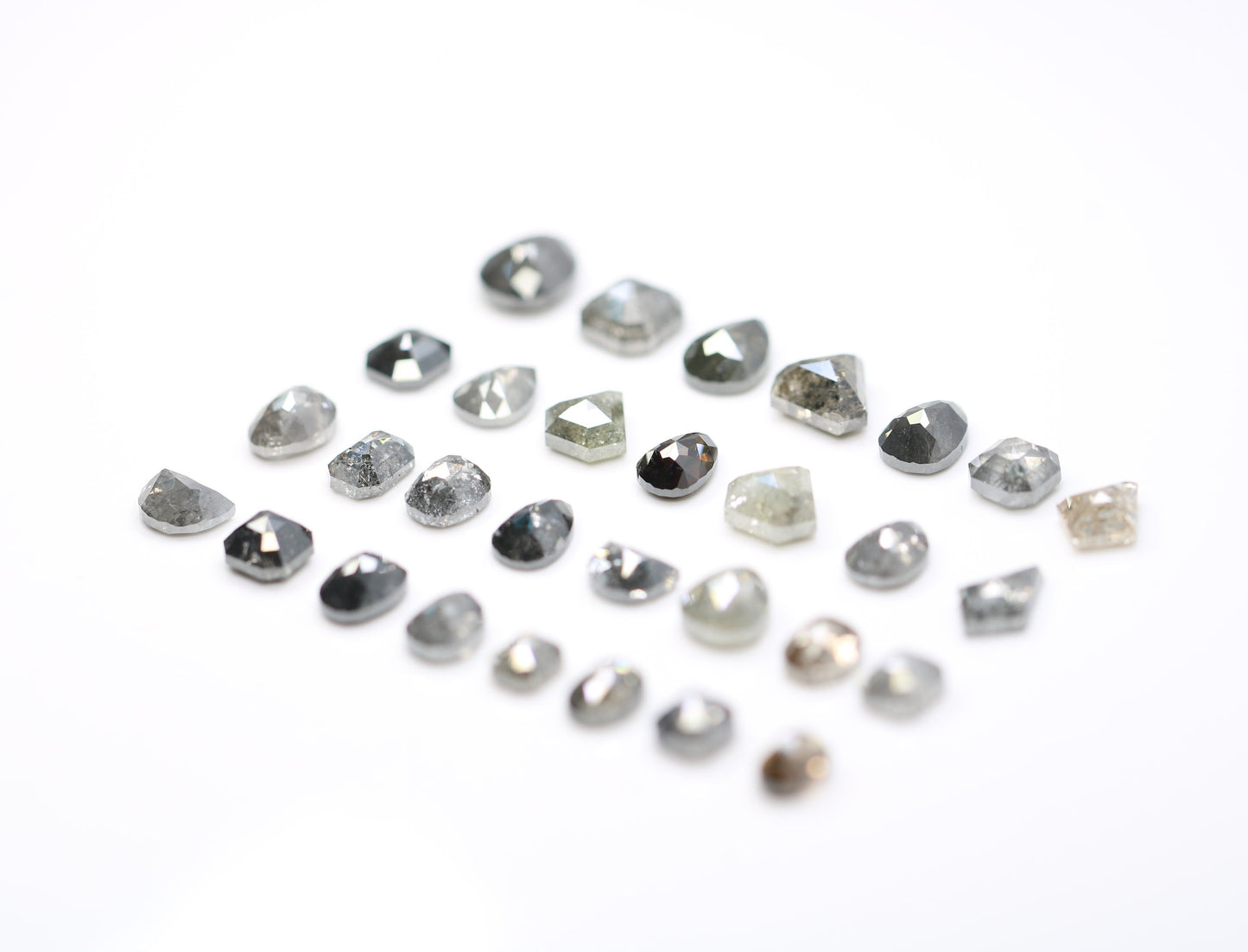 Natural Salt and Pepper Diamonds | Mixed Shape Loose Diamonds for Engagement Rings | Ideal for Jewelry Making Supplies