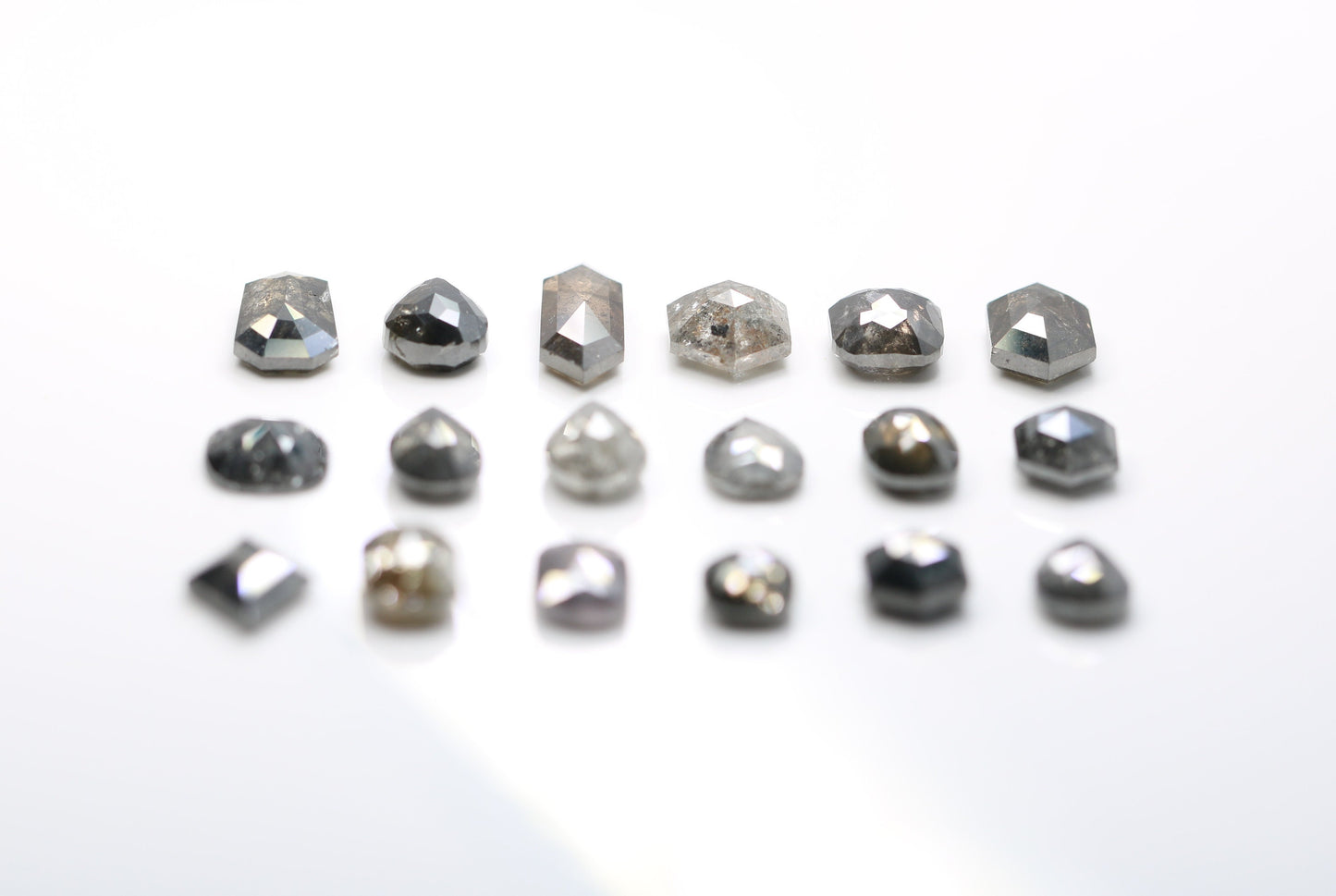 0.60-1.25 CT Natural Loose Salt and Pepper Diamonds | Certified Earth-Mined Mixed Shape Diamonds for Rings & Unique Jewelry