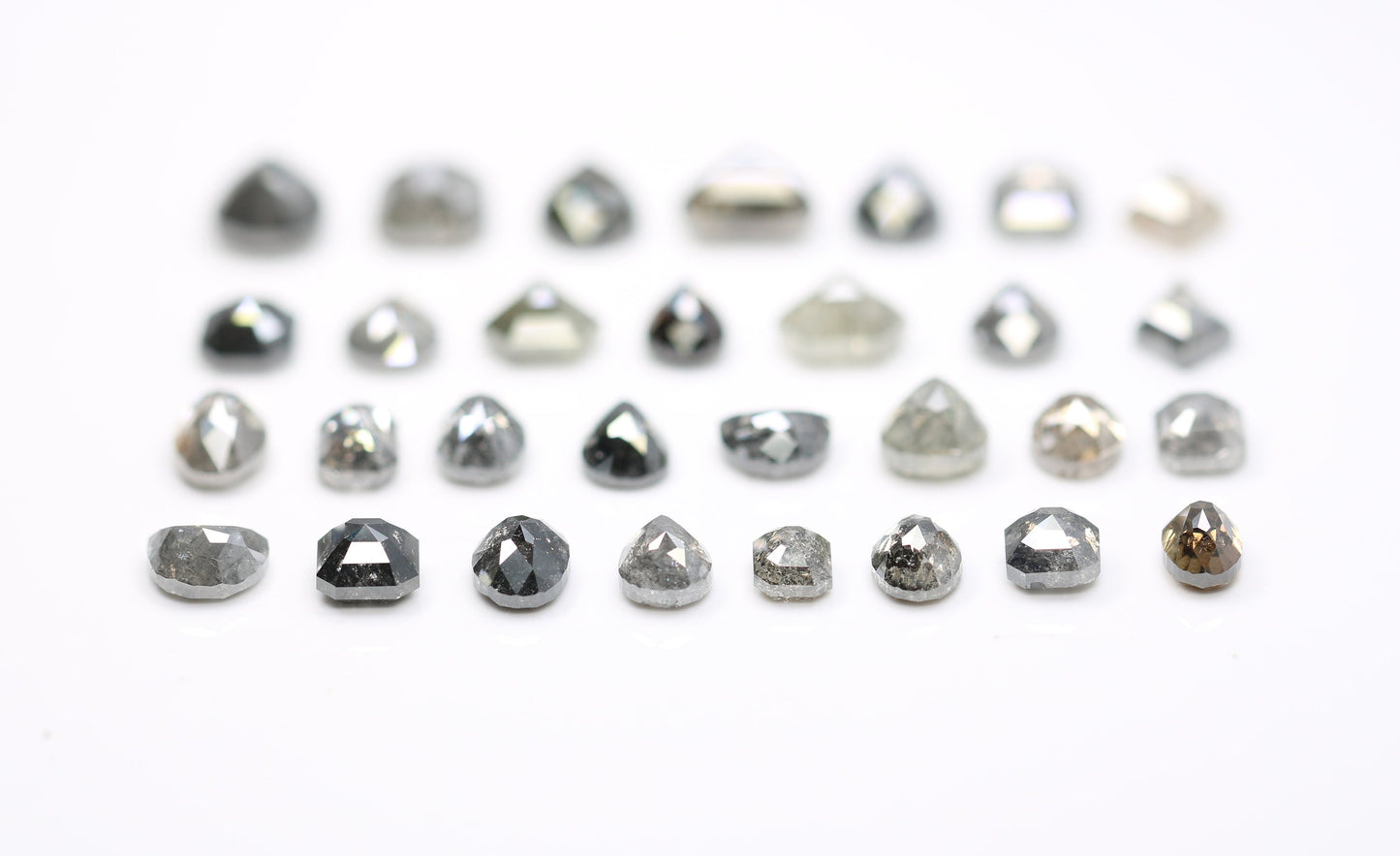 Natural Salt and Pepper Diamonds | Mixed Shape Loose Diamonds for Engagement Rings | Ideal for Jewelry Making Supplies
